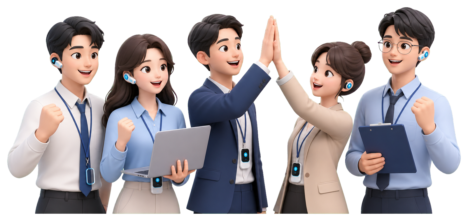 2riro AI 직원들이 함께 응원하는 일러스트